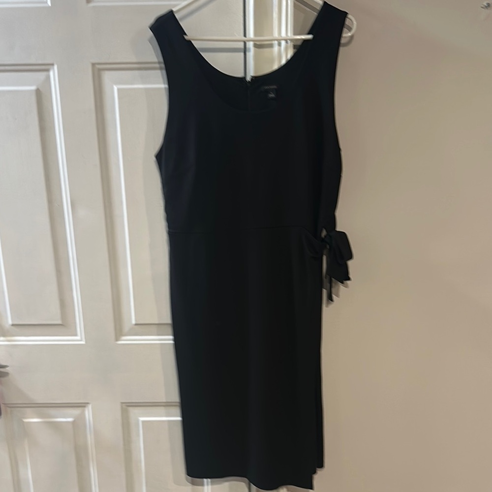 Ann Taylor Black Sheath Mini Dress Scoop Neck